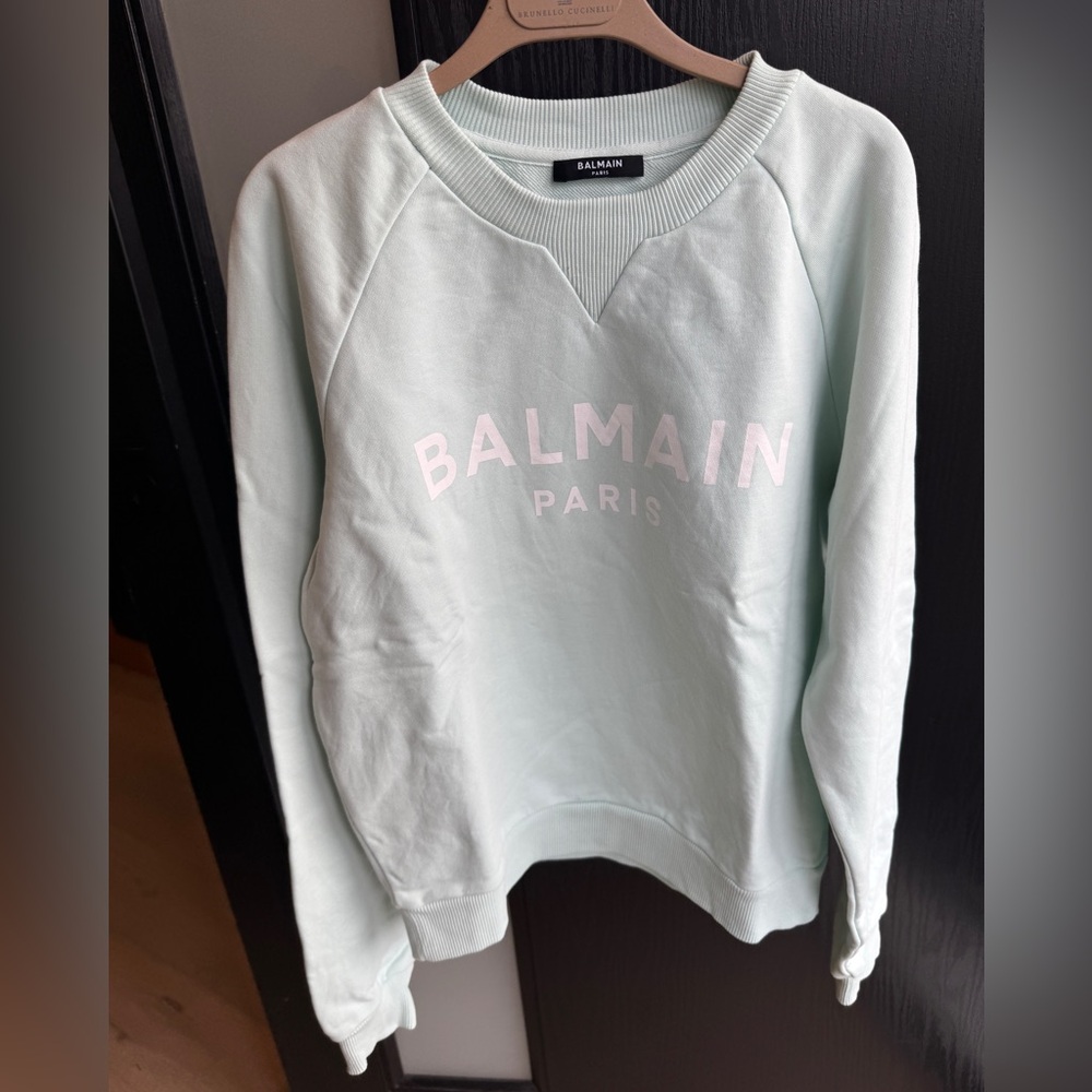 Balmain Cotton Sweatshirt with Logo